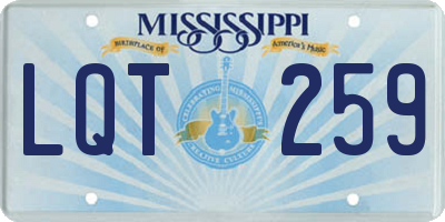 MS license plate LQT259