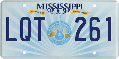 MS license plate LQT261