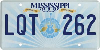 MS license plate LQT262