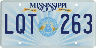 MS license plate LQT263