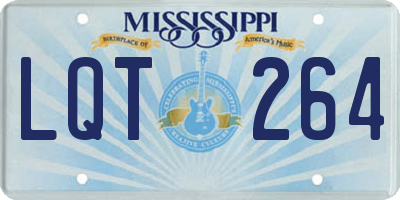 MS license plate LQT264