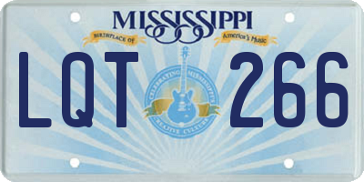 MS license plate LQT266