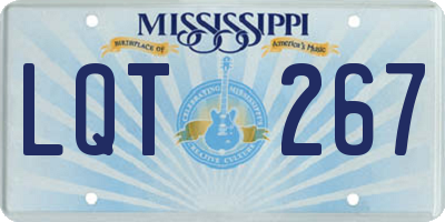 MS license plate LQT267
