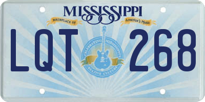 MS license plate LQT268
