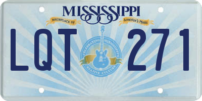 MS license plate LQT271
