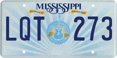 MS license plate LQT273