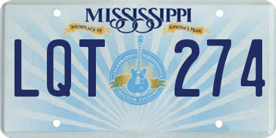 MS license plate LQT274
