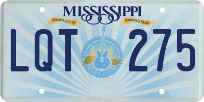 MS license plate LQT275