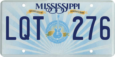 MS license plate LQT276