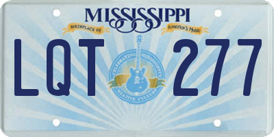 MS license plate LQT277