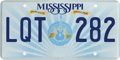 MS license plate LQT282