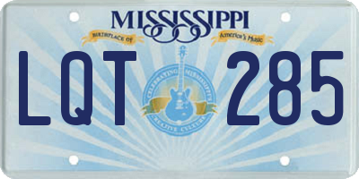 MS license plate LQT285