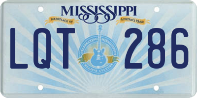 MS license plate LQT286