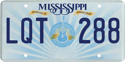 MS license plate LQT288