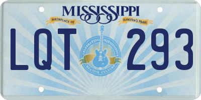 MS license plate LQT293