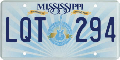 MS license plate LQT294