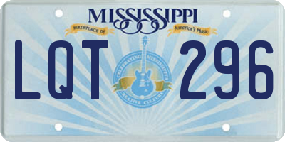 MS license plate LQT296