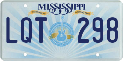 MS license plate LQT298