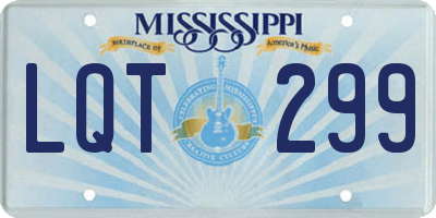 MS license plate LQT299