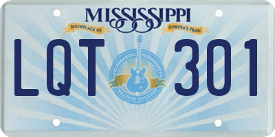 MS license plate LQT301