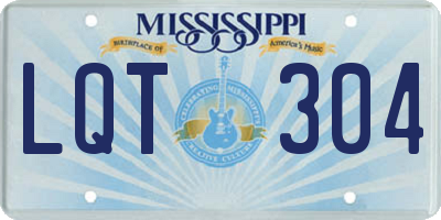 MS license plate LQT304