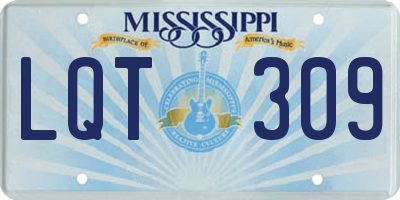 MS license plate LQT309
