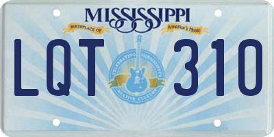 MS license plate LQT310