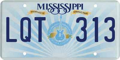 MS license plate LQT313