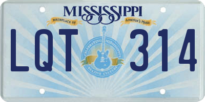 MS license plate LQT314