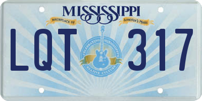 MS license plate LQT317