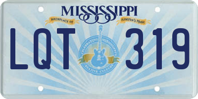 MS license plate LQT319