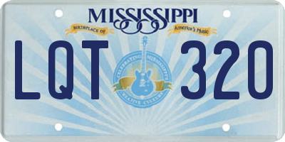 MS license plate LQT320
