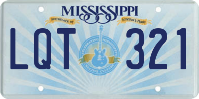 MS license plate LQT321