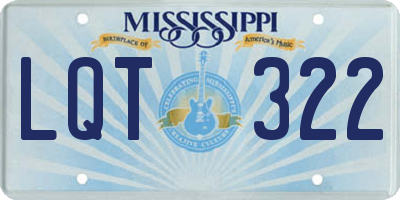 MS license plate LQT322