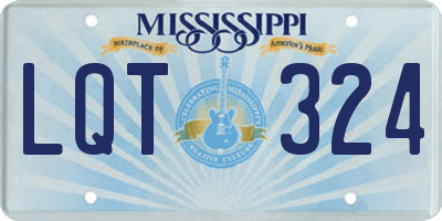 MS license plate LQT324
