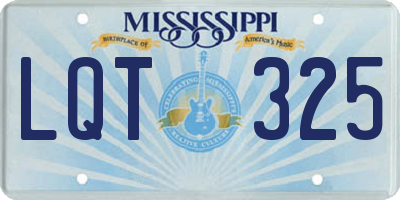 MS license plate LQT325