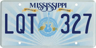 MS license plate LQT327