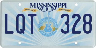 MS license plate LQT328