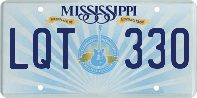 MS license plate LQT330