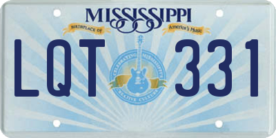 MS license plate LQT331