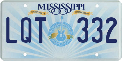 MS license plate LQT332