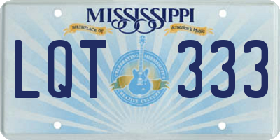 MS license plate LQT333