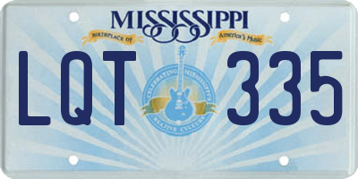 MS license plate LQT335