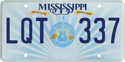 MS license plate LQT337