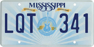 MS license plate LQT341