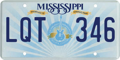 MS license plate LQT346