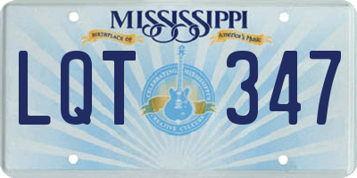 MS license plate LQT347