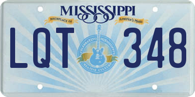 MS license plate LQT348