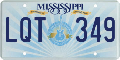 MS license plate LQT349