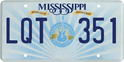 MS license plate LQT351